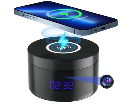 Indoor Camera with Clock and Wireless Charging 1080P WiFi
