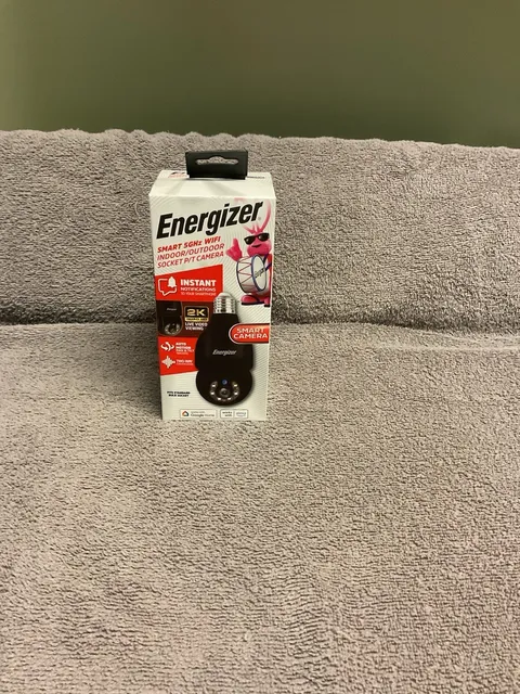 Energizer 2K PTZ Socket Bulb Camera 5GHz WiFi Indoor/Outdoor Alexa/Google