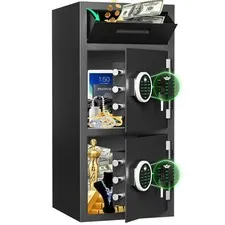 6.5 Large Digital Safe Box,Home Safe with Drop Slot & Double Door for Value