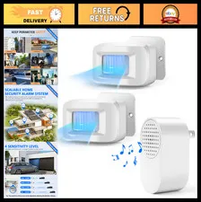 Wireless Driveway Alarm Motion Sensor System, 500ft Range, Weatherproof, 2 Senso