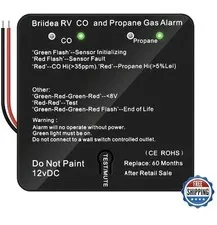 BRIIIDEA RV LP LPG CO Carbon Monoxide Propane Gas Alarm 12V RV Safety Detector