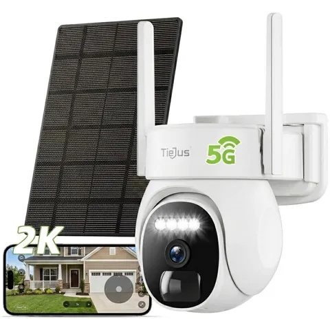2K Solar Security Cameras Wireless Outdoor 360° Auto Tracking