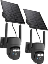 360° Wi-Fi Home Solar Security Cameras Wireless Outdoor 2 Packs | 5200Mah Batter