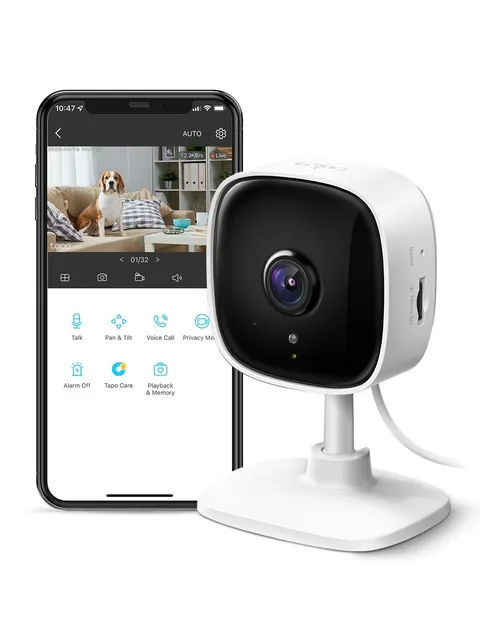TP-Link Tapo 1080P Indoor Security Camera for Baby Monitor, Dog 1-Pack, White