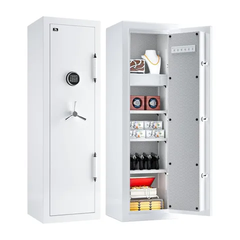 TIGERKING 8.12CuFt Fireproof Safe 203lb, Digital Lock, Steel, Gloss Finish, Whit