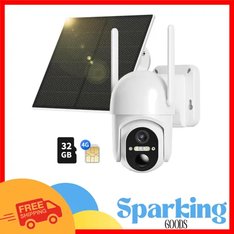 Wireless 4G LTE Outdoor Security Camera with SIM Card & Solar Power - 360° View