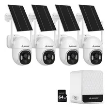 4MP 10CH Solar Powered Battery Wireless Security Camera System HDD NVR Audio