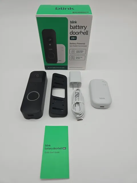 Blink - Battery Doorbell 2K+ Sync Module Core included Wireless video doorb...