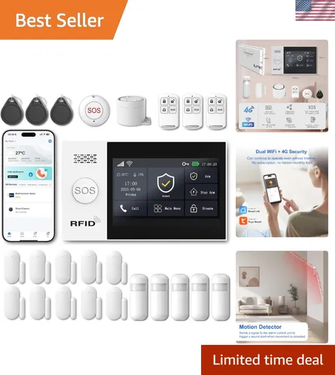 4.3'' Touch Screen Wireless Alarm System - Alexa Compatible Home Protection