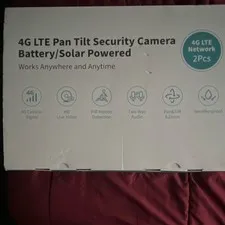 4G LTE PTZ Pan/Tilt Outdoor Security Cameras 2-Pack Solar/Battery Green HD