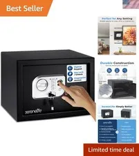 Heavy Duty Digital Fingerprint Safe with Code & Keys - Home or Office Security