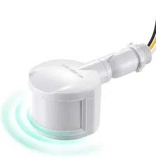 Weather-Resistant 180-Degree Motion Sensor for Outdoor Security Lighting - White