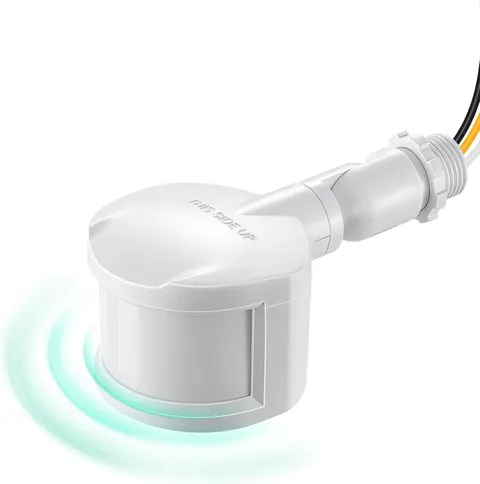 Weather-Resistant 180-Degree Motion Sensor for Outdoor Security Lighting - White