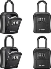 Outdoor Key Lock Box with 4 Digit Combination Lock Weatherproof and Wall