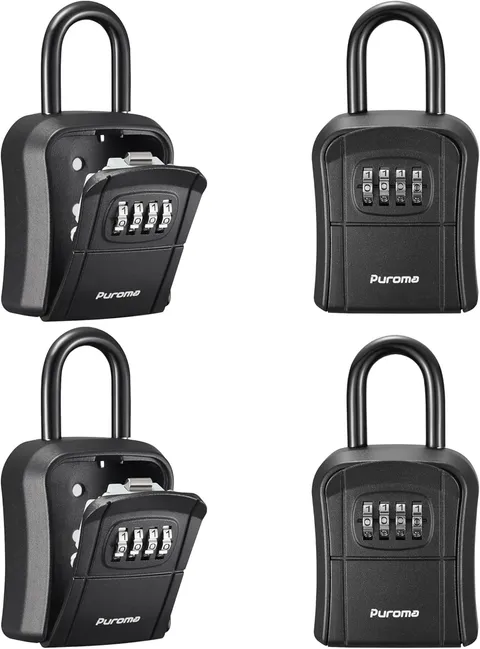 Outdoor Key Lock Box with 4 Digit Combination Lock Weatherproof and Wall