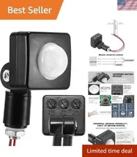 Weather-Resistant Motion Detector Switch with Adjustable Settings for Outdoors