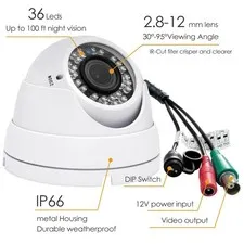 Weatherproof 1080P Security Camera 36 IR-LEDs Night Vision