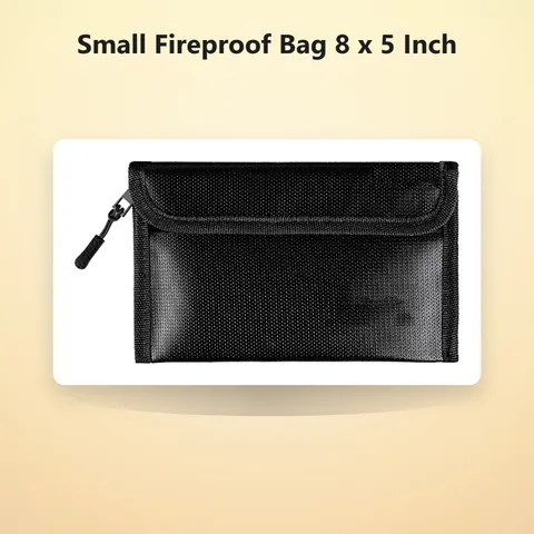Small Fireproof Bag 8 x 5 Inch Fireproof Money Pouch Document Bag Waterproof ...