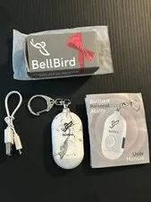Bell Bird Rechargeable Safety Alarm White Faux Marble New Open Box