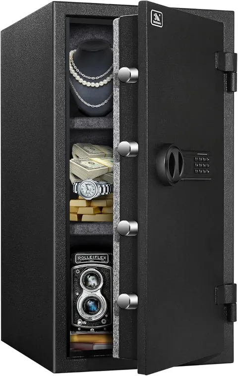 TIGERKING Fireproof Safe,3.47 Cubic Feet Home Safe Box, Large Steel Digital Safe