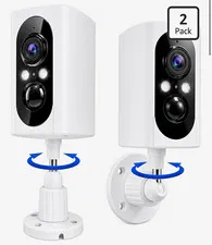 2-Pack Wireless Wi-Fi IP/Network Surveillance Cameras Indoor/Outdoor White/Black