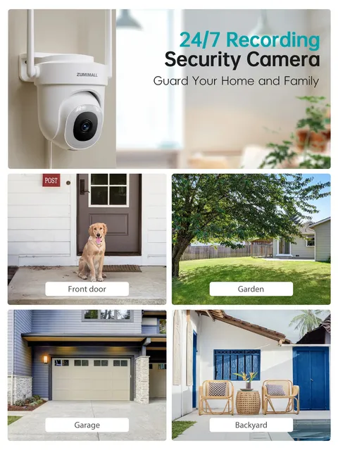 24/7 Recording ,5MP 5G Wifi Wired Security Camera, Home and Outdoor, Plug-In Pow