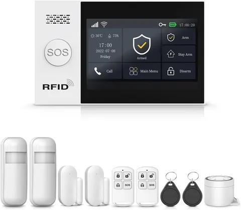 Smart Wireless Home Alarm System with 4G Alerts, Alexa & Google Home Compatible