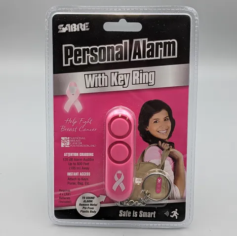 Sabre Personal Alarm Keychain Pink 110 dB Siren Audible Up to 300' PA-NBCF-01