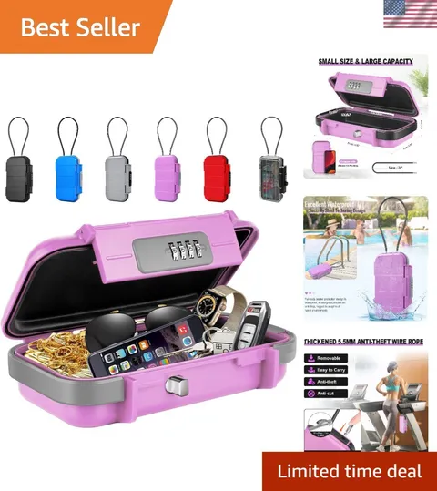 Portable Safe with Removable Chain, Anti-Theft Beach Safe Box, Waterproof Com...