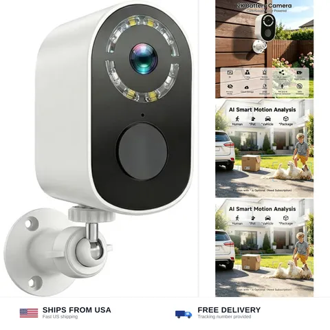 Security Cameras Wireless Outdoor Cameras for Home Security 2K Color Night Vi...