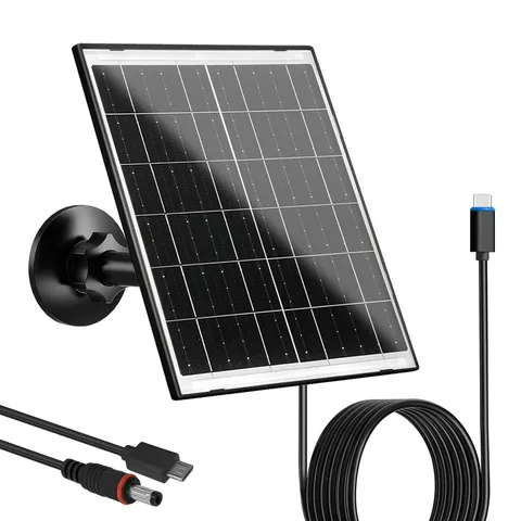 Zivif 10W black solar charger security camera USB-C IP66