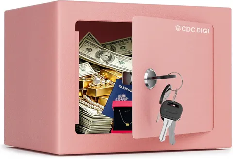 Steel Security Safe Box with Key Lock,Safe Box for Home, Office, Money, Jewelry,