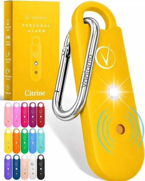 Personal Alarm for Self Defense with Low Battery Notice, Strobe Light & Extra Lo