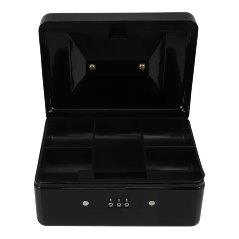 Cash Box With Key Lock Portable Metal Money Organizer With Removable Tray Safe