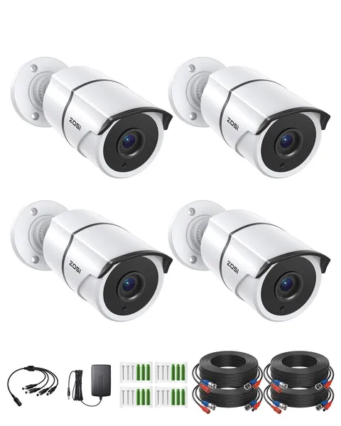 4PACK 1920TVL 1080P HD TVI Cameras 120ft Night Vision CCTV Cameras Home Day/N...