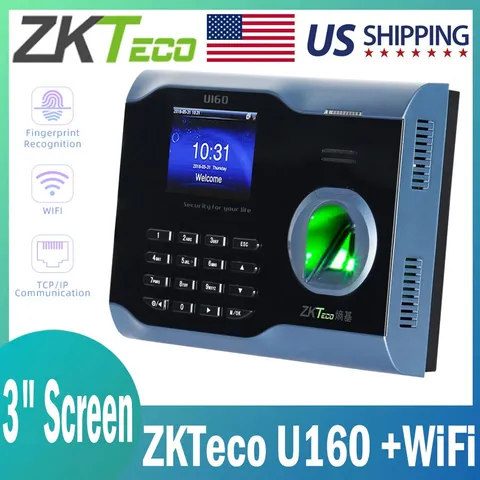 ZKTeco U160 TCP/IP WIFI 3" Screen Fingerprint Face Recognition Time Attendance