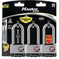 Master Lock Padlock 2In Laminated Stainless Steel 4 Pin Cylinder 3Pk