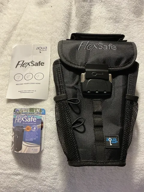 AquaVault FlexSafe Portable Anti-Theft Travel Safe Combination Lock NWT
