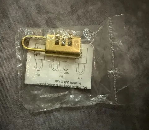 Brass 3-Dial Resettable Combination Padlock, Gold Metallic Finish, Small
