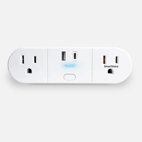 Smartvoice 4-In-1 Wall Plug, Offline 30+ Voice Control Commands, No APP, No Wifi