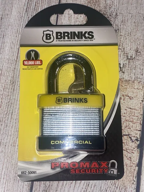 NEW BRINKS ProMax Security Commercial Grade Boron Steele Pad Lock 662-50091
