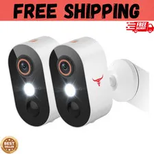 2 Pack Wireless Security Camera System Smart Night Vision Outdoor WiFi Cameras