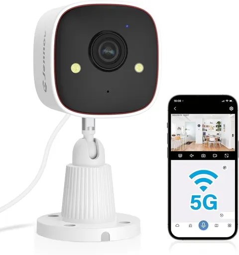 Jennov 2K Wifi Security Camera Indoor/Outdoor, Plug-In Home Surveillance Cam wit