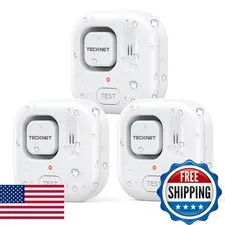 TECKNET Water Leak Detectors Home, 120dB Water Sensor Alarm Leak Detector, IP66