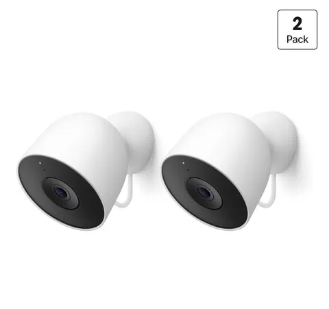 Google Nest Cam Outdoor (Wired, 2nd Gen) - 2 Pack - Security Camera with 2K Vide