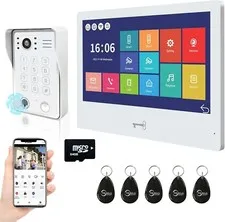 10" Wired Video Door Intercom System, 1080P Apartment Doorbell Phone, Security