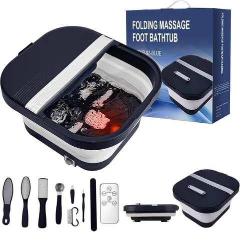 UNIFULL Collapsible Foot Bath Spa with Heat, Remote Control, Massage Rollers