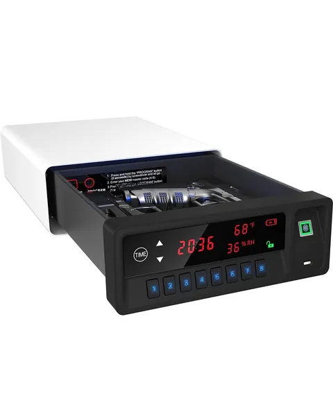 Smart Gun Safe with Security Cable - Biometric Pistol Safe for 2 Handgun 3 Wa...