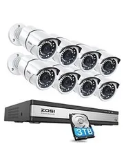16CH 5MP PoE Security Cameras System,4K 16-Channel H.265 NVR 16CH+8Cam+3TB