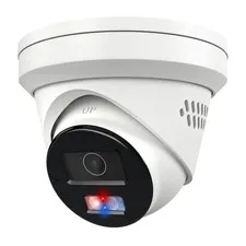 5MP Wired PoE IP , Strobe Red & Blue Light and Audio Alarm, Metal Turret Outd...